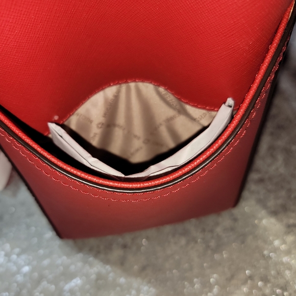 NWT Michael Kors Authentic Jet Set Large X Chain Flame Red Shoulder Tote - Picture 13 of 15